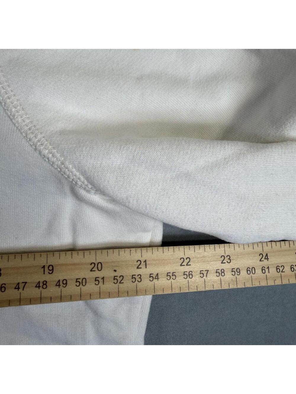 VTG Hollister Hoodie Mens Large White Surf Team Graphic Pullover Sweatshirt Y2K - Picture 5 of 9